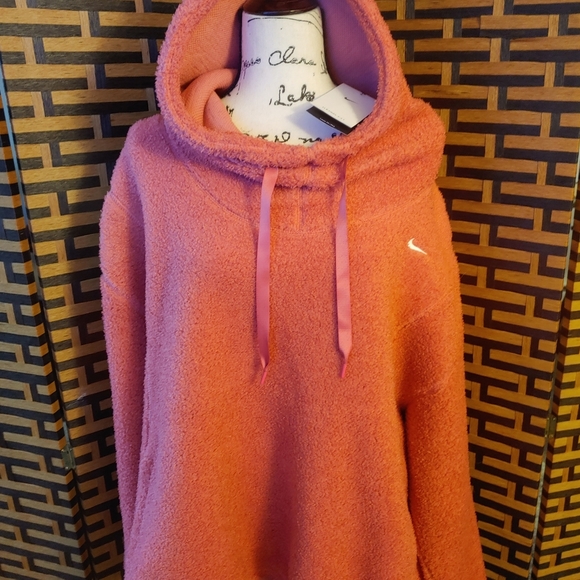 Nike Therma Fit Coral Pink Cozy Pullover Hoodie- NWT - Picture 2 of 14